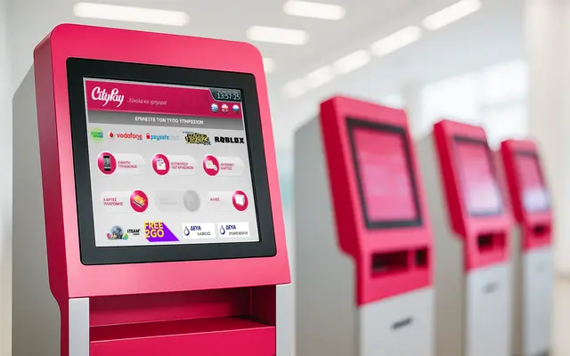 Kiosk with PayCenter Kiosk Network System software